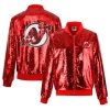 CUCE CUCE RED NEW JERSEY DEVILS SEQUIN FULL-ZIP JACKET