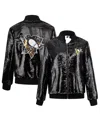 Cuce Women's Black Pittsburgh Penguins Sequin Full-zip Jacket In Black