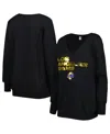 Cuce Women's  Black Los Angeles Rams Sequin Logo V-neck Pullover Sweatshirt In Black