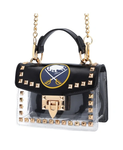 Cuce Women's  Buffalo Sabres Studded Clear Crossbody Purse In Gold