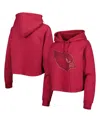 Cuce Women's  Cardinal Arizona Cardinals Crystal Logo Cropped Pullover Hoodie In Cardinal