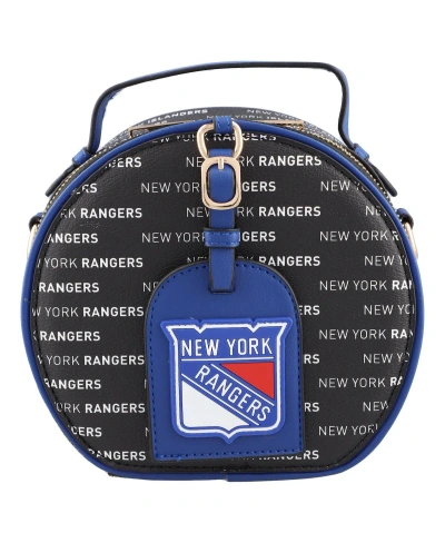 Cuce Women's  New York Rangers Repeat Logo Round Bag In Black