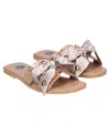 Cuce Women's  Tan Pittsburgh Penguins Bow Sandals In Tan