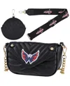 Cuce Women's  Washington Capitals Leather Strap Bag In Black