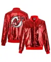 Cuce Red New Jersey Devils Sequin Full-zip Jacket In Red