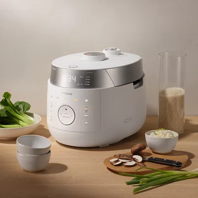 Cuckoo 10-cup Twin Pressure Induction Rice Cooker & Warmer In White