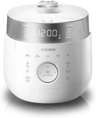 Cuckoo 6-cup (uncooked) Induction Heating Twin Pressure Rice Cooker With Nonstick Inner Pot In White