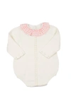Cuclie Babies'  Colette Knit Bubble Romper In White