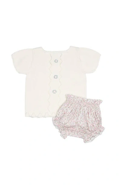 Cuclie Babies'  Colette Knit Diaper Set In Neutral
