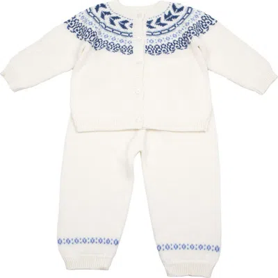 Cuclie Babies'  Fair Isle Pant Set For Toddler In White