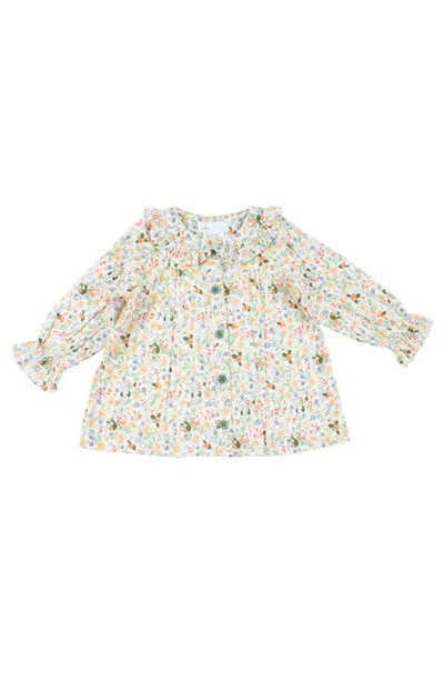 Cuclie Kids'  Floral Ruffle Sleeve Blouse In Multi