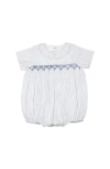 Cuclie Oliver Gingham Smocked Bubble Romper In White