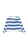 Cucù Lab Horizontal-stripe Peter Pan-collar Cotton Jacket In Multi