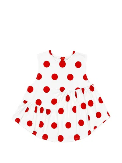 Cucù Lab Kids' Polka Dot-print Ruffled Top In Multi