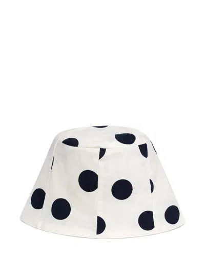 Cucù Lab Kids' Polka-dot Poplin Cloche Hat In White