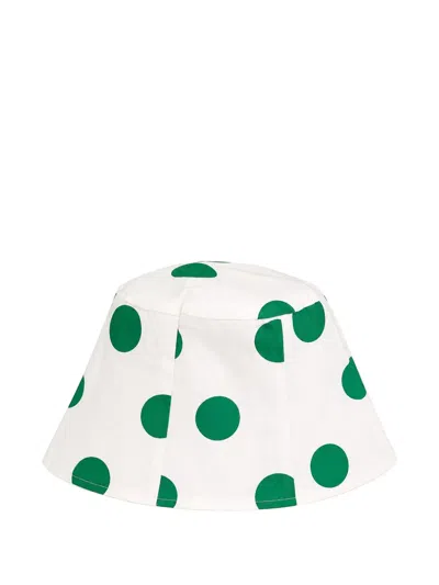 Cucù Lab Kids' Polka-dot Poplin Cloche Hat In White