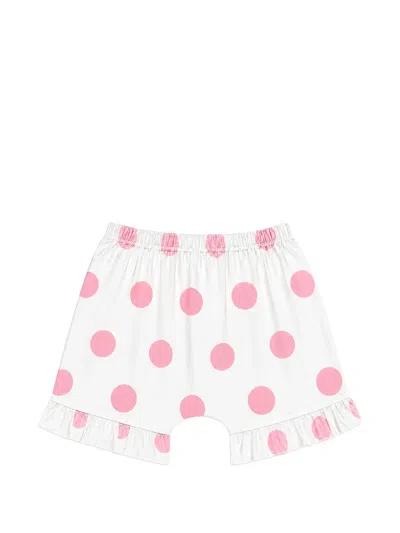 Cucù Lab Babies' Polka-dot Ruffled Shorts In White