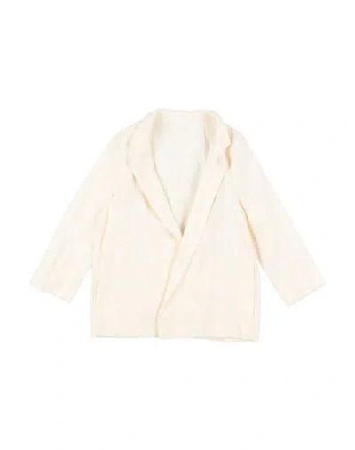 Cucù Lab Babies'  Toddler Girl Blazer Cream Size 6 Cotton, Lyocell, Linen In White