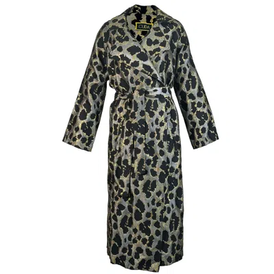 Cuda Women's Gold / Black / Silver Maneater Gold And Silver Leopard Print Trench In Multi