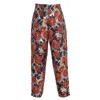 Cuda Women's Silver Whatta-man Rose Print Lame' High Waisted Lined Pants In Silver