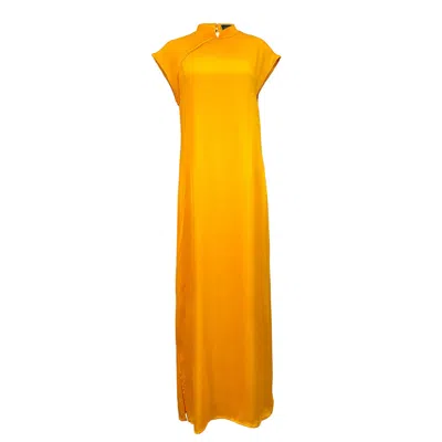 Cuda Women's Yellow / Orange Sunshowers Silky Marigold Yellow Dress In Yellow/orange