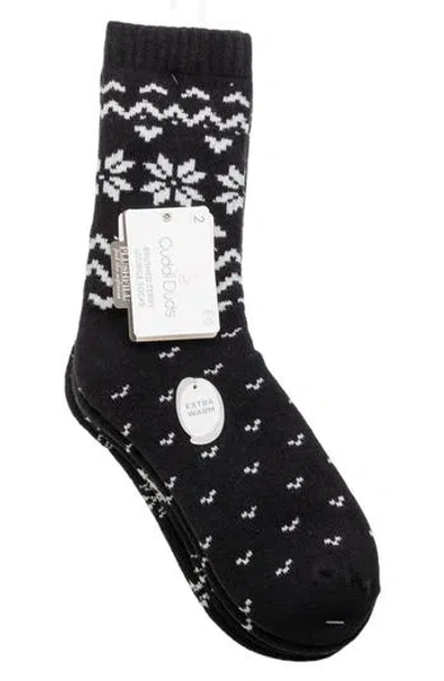 Cuddl Duds 2-pack Chalet Crew Socks In Black