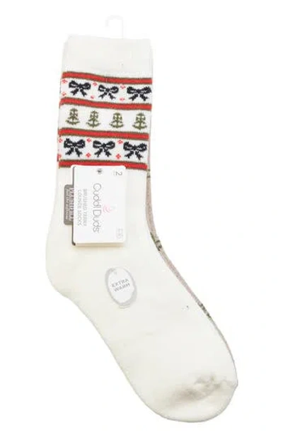 Cuddl Duds 2-pack Chalet Crew Socks In Neutral