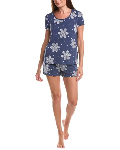 Cuddl Duds 2pc Boxer Pajama Set In 401-navy Prt