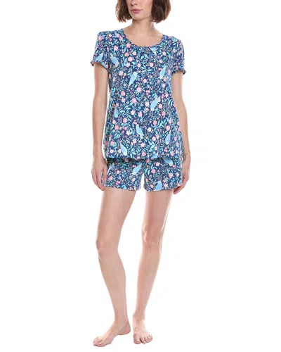 Cuddl Duds 2pc Boxer Pajama Set In Blue