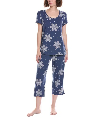 Cuddl Duds 2pc Pajama Crop Set In Navy