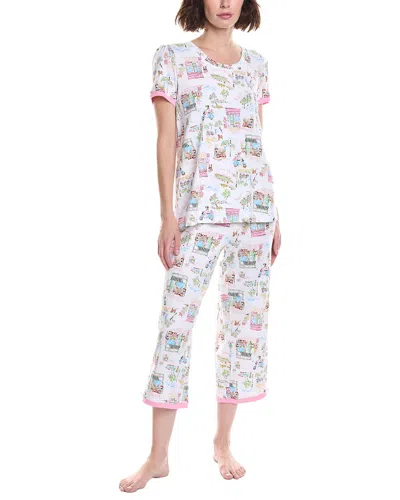 Cuddl Duds 2pc Pajama Crop Set In White