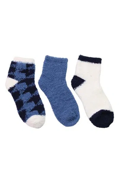 Cuddl Duds 3-pack Cozy Ankle Socks In Blue