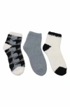 Cuddl Duds 3-pack Cozy Ankle Socks In Gray