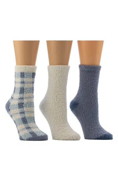 Cuddl Duds 3-pack Cozy Crew Socks In Blue