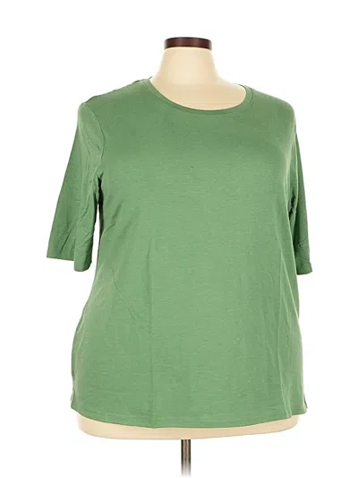 Pre-owned Cuddl Duds 3/4 Sleeve T-shirt In Green