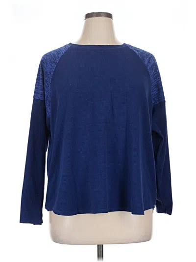 Pre-owned Cuddl Duds 3/4 Sleeve T-shirt In Blue