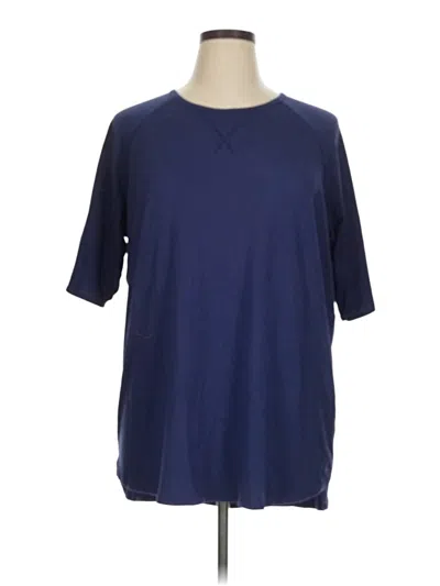 Pre-owned Cuddl Duds 3/4 Sleeve T-shirt In Blue