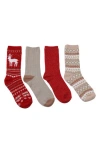 Cuddl Duds 4-pack Boot Crew Socks In Haute Red