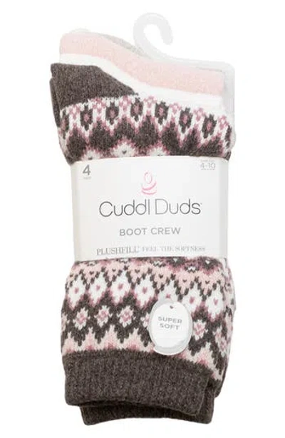 Cuddl Duds 4-pack Bootcut Crew Socks In Multi