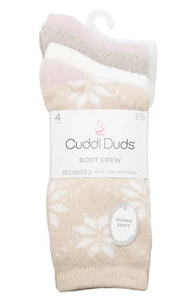 Cuddl Duds 4-pack Bootcut Crew Socks In Neutral