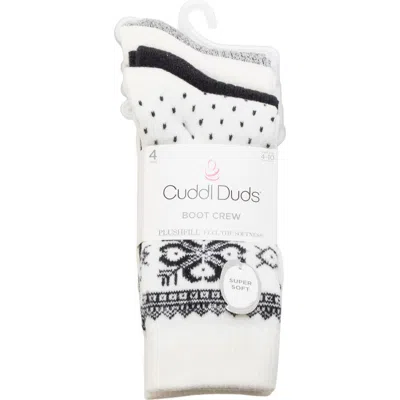 Cuddl Duds 4-pack Bootcut Crew Socks In Neutral