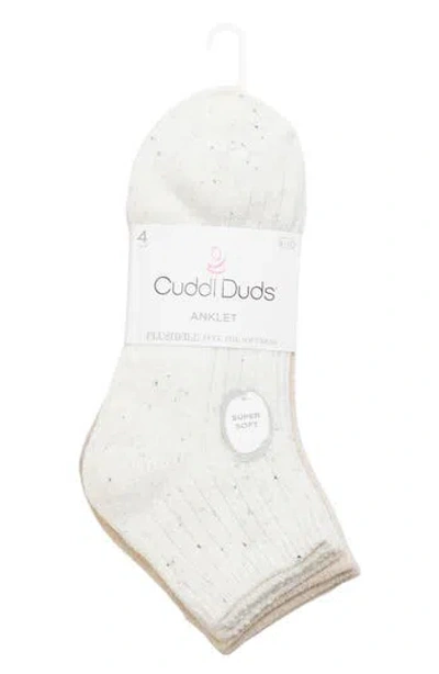Cuddl Duds Assorted 4-pack Anklet Socks In Neutral