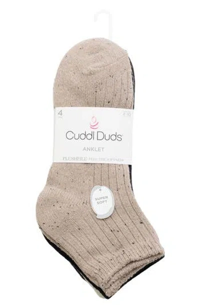 Cuddl Duds Assorted 4-pack Anklet Socks In Neutral