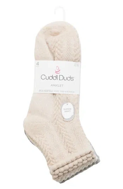 Cuddl Duds Assorted 4-pack Anklet Socks In Neutral