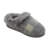 Cuddl Duds Buffalo Womens Memory Foam Clog Slippers In Gray