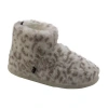 Cuddl Duds Cable Knit Womens Bootie Slippers In Animal Print