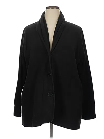 Pre-owned Cuddl Duds Cardigan Sweater In Black