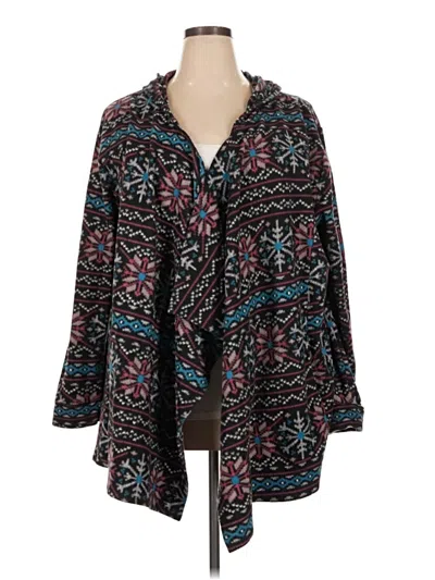 Pre-owned Cuddl Duds Cardigan Sweater In Black