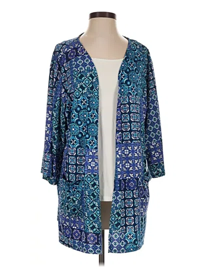 Pre-owned Cuddl Duds Cardigan Sweater In Blue