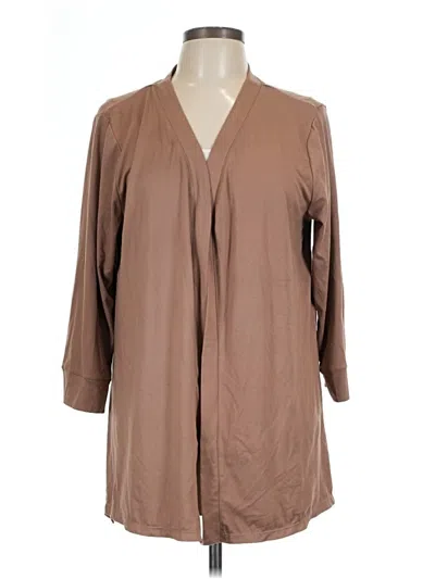 Pre-owned Cuddl Duds Cardigan Sweater In Brown